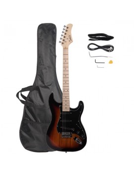 Glarry GST Stylish Electric Guitar Kit with Black Pickguard Sunset Color