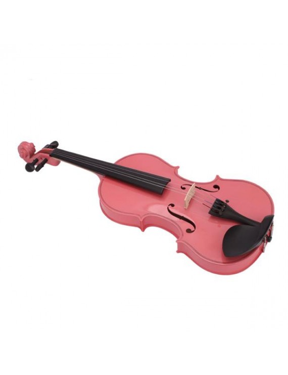 New 1/2 Acoustic Violin Case Bow Rosin Pink