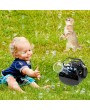 [US-W]LED Automatic Bubble Machine Wireless Remote Control for Outdoor/Indoor Use with 2 Speed Levels Powered by Plug-in or Batteries Black