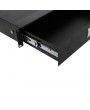 [US-W]19" 2U Steel Plate DJ Drawer Equipment Cabinet with Keys Black